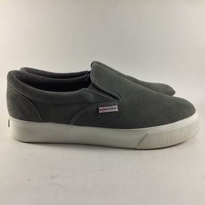 Superga 2306 womens shoes slip on platform sneakers suede leather gray size 10